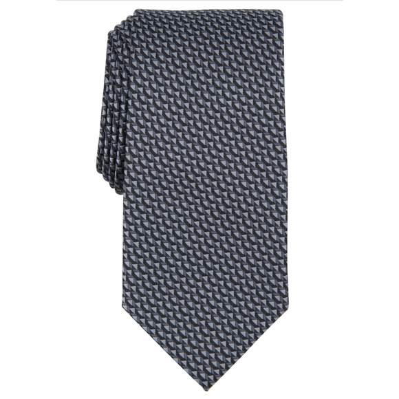 Perry Ellis Men Larsone Mini-Pattern Tie Black - Picture 1 of 1